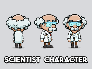 Scientist game sprite character