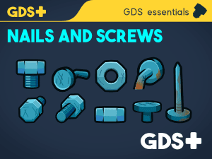 Screws nuts and bolts game design objects