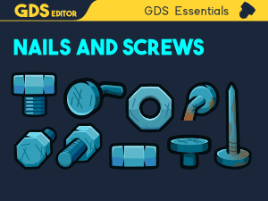 Screws nuts and bolts game design objects