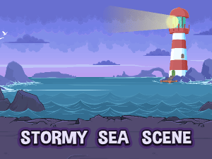 Stormy sea scene creation pack