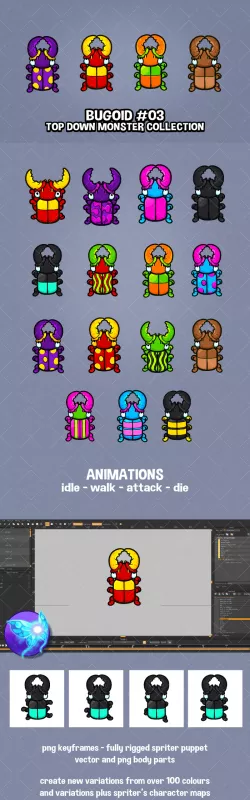 Top down monster bugoid three