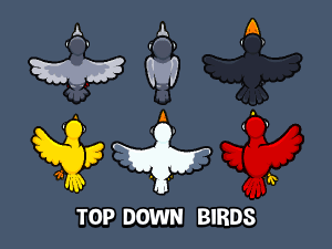 Top-down birds game sprite pack