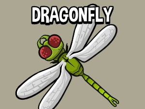 Top down dragonfly game sprite