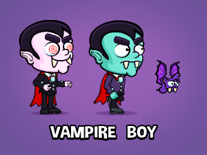 Vampire boy game character pack