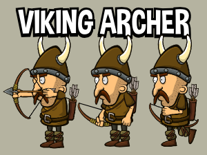 Viking archer 2d animated game character