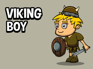 Viking boy 2d game sprite