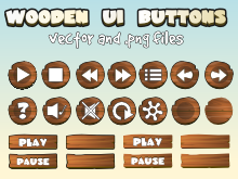 Wooden UI buttons