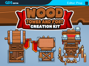 Wooden fort creation game asset mega pack