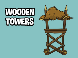 Wooden towers 2d game enviroment