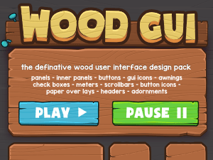 Wood theme game GUI