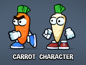 animated carrot game sprite
