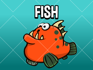 animated cartoon fish game asset