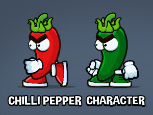 animated chilli pepper game sprite enemy