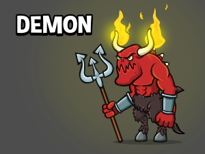 animated demon 2d  game asset