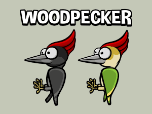 animated woodpecker game sprite