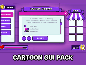 cartoon themed game GUI
