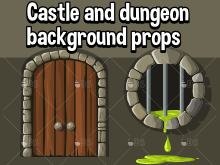 castle and dungeon background props