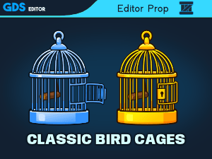 classic bird cage game and cartoon  prop