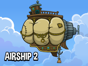 fully animated 2d airship game asset
