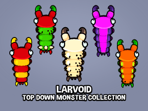 larvoid top down monster sprites