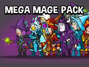 mega mage 2d game sprite collection