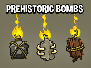 prehistoric bombs game sprites