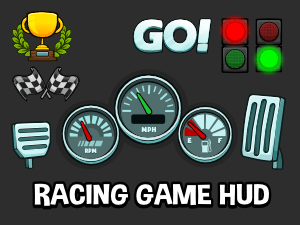 racing game hud and user interface icons