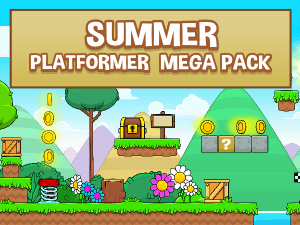 summer themed platformer mega asset pack