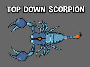 top down animated scorpion game sprite