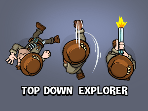 top down explorer character game sprite