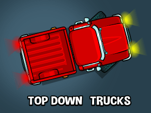 top down pick up truck game asset