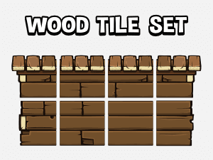 wood tile set for 2d games